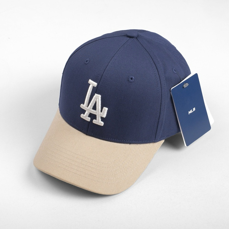 "Mũ Lưỡi Trai MLB" - BẢN CAO CẤP HÀN QUỐC - Logo LA thêu - BOY BÁN MŨ   : LA - Navy + Kem