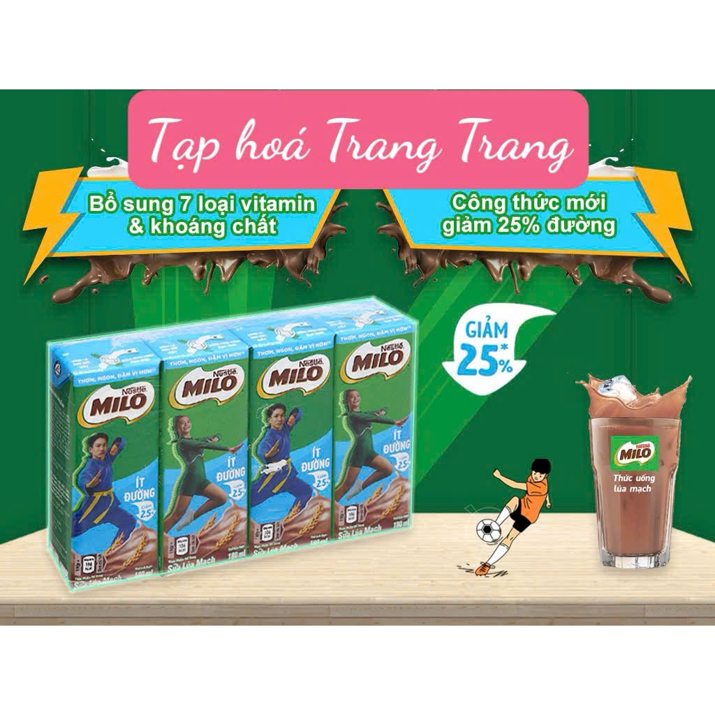 Combo 2 lốc  Milo ít đường 180 ML