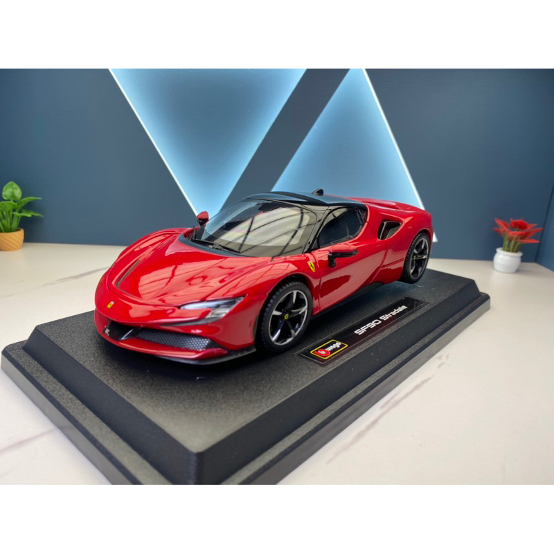 Mô Hình Ô Tô Siêu Xe Ferrari SF90 Stradale Tỉ Lệ 1:24 Hãng Bugaro