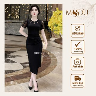 Váy Công Sở MDU4409 Chất Liệu Ren Phối Xleo Ý Cao Cấp Dáng Ôm Body Cuốn Hút Từ MDU K39-D1-2
