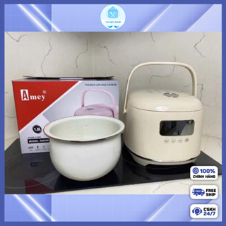 Nồi cơm điện Amey đa năng, nồi cơm ủ nhiệt chín cơm tự động lòng nồi tráng sứ chống dính nấu cơm ngon - Cá Heo Shop's