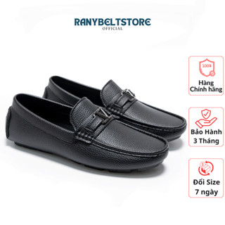 Giày lười nam, giày da nam RANYBELT đế cao su chống trơn, màu đen Mã VQRT07