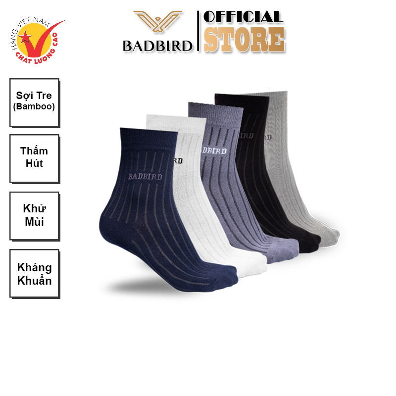 [TẤT SỢI TRE CỔ TRUNG] Set 5 đôi tất nam CỔ TRUNG sợi tre cao cấp BADBIRD - Tự hào thương hiệu Việt