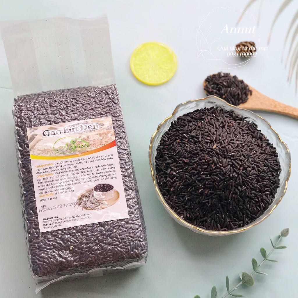 Gạo Lứt Đen Điện Biên (Dẻo cơm 1 Ký Hút Chân Không )