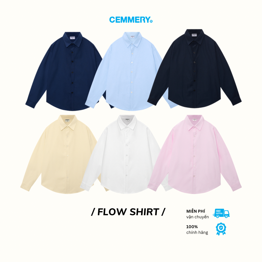Áo Sơ Mi Oxford CEMMERY Local Brand Chính Hãng Flow Shirt Unisex Form Boxy Tay Dài 6 Màu | BigBuy360 - bigbuy360.vn