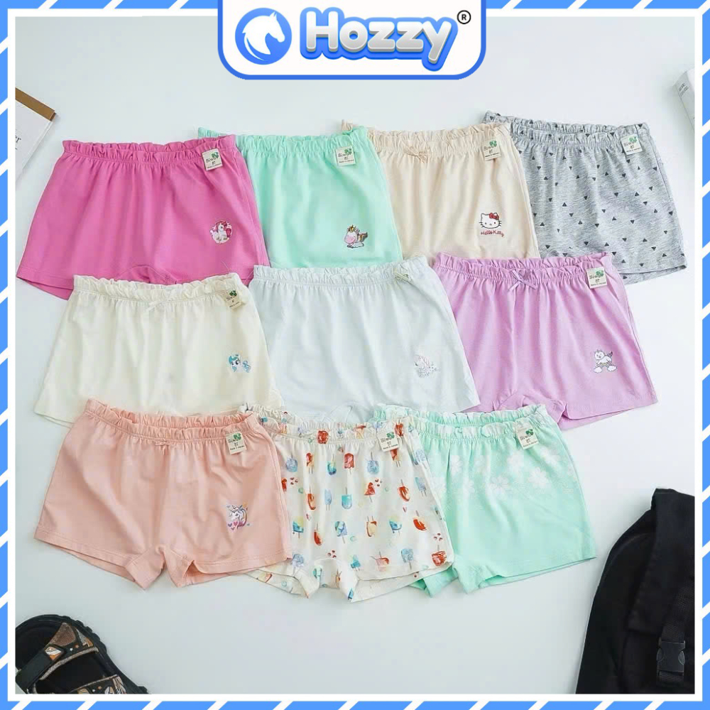 Set 3c quần chíp đùi bé gái Hozzy size đại 12-50kg chất 100% cotton xuất dư mềm mịn