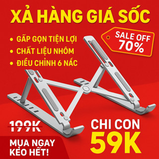 Giá Đỡ Laptop Tản Nhiệt Nhôm Gấp Gọn Đa Năng | Giá Đỡ Macbook, Máy Tính Bảng, Điện Thoại, Đọc Sách