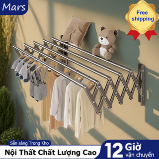 MARS giàn phơi thông minh Sào Phơi Dồ Gấp Gọn Inox thể điều chỉnh Giá phơi quần áo nhỏ gọn