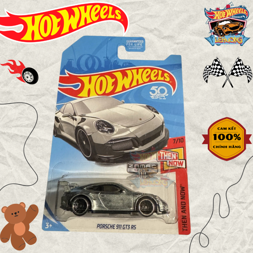 LeHuong Diecast - Xe Hot Wheels Porsche 911 GT3 RS Độc quyền Zamac