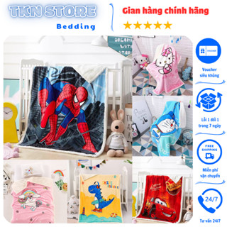 Chăn lông cừu trẻ em 2 lớp loại dày cho bé mang đi học, Chăn đắp mùa đông cho bé siêu ấm size 1m4x1m
