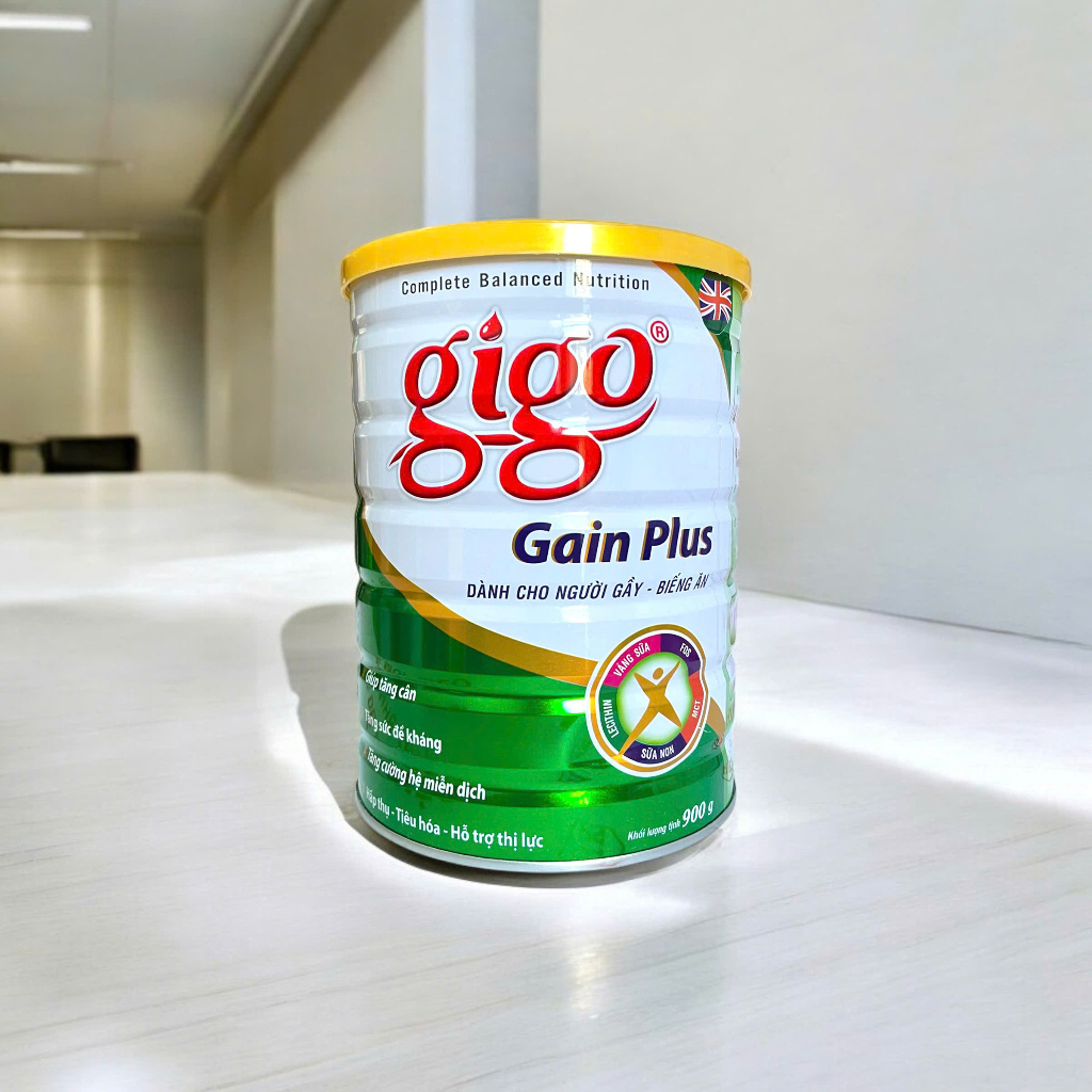 [CHÍNH HÃNG] Sữa Bột Gigo Gain Plus Hộp 900g Dành cho người gầy - biếng ăn