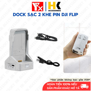 Dock sạc DJI Flip hỗ trợ sạc nhanh 2 khe pin có đèn báo