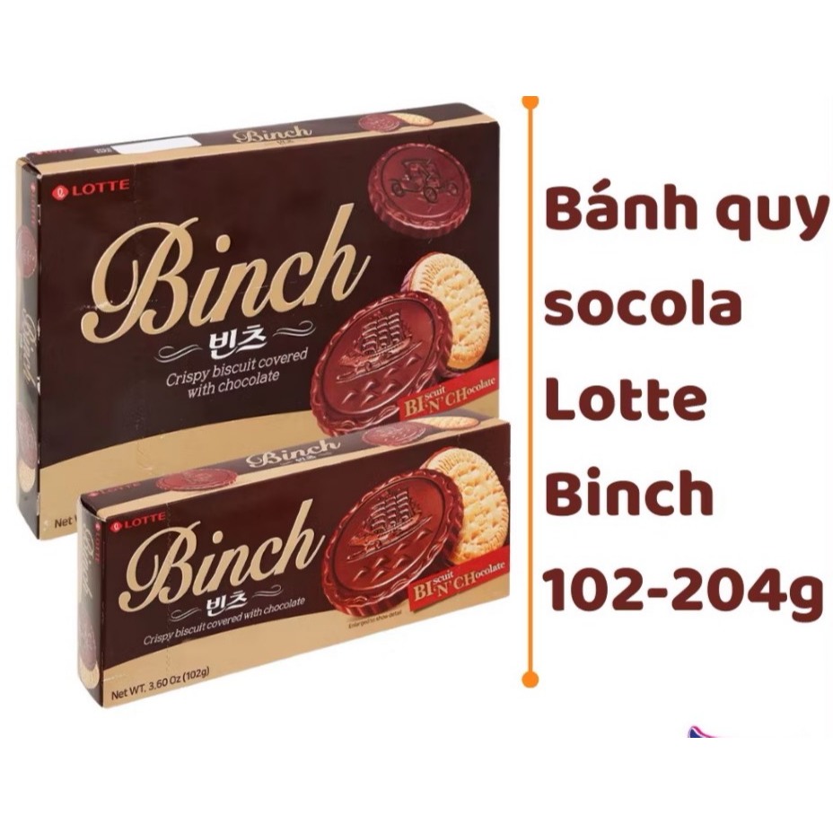 Bánh Quy Lotte Phủ Socola Binch Hộp 102g/ 204g