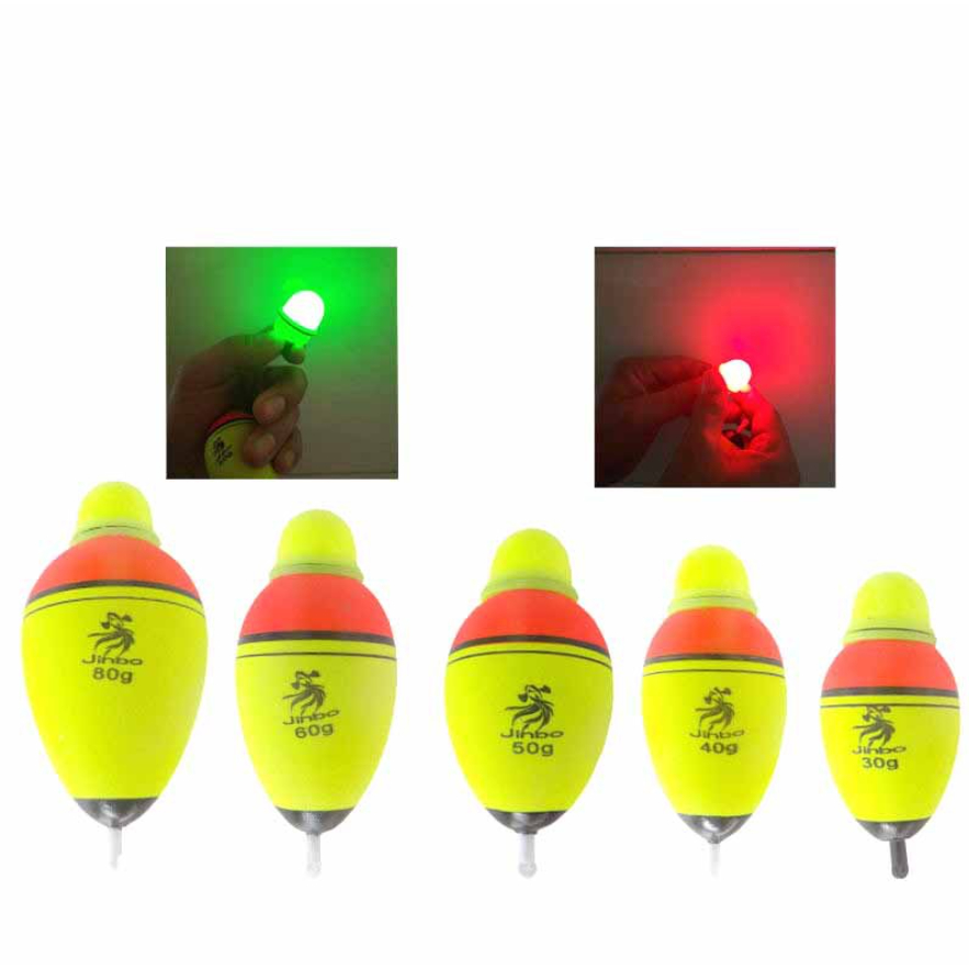 Phao Câu Cá Phao Đèn Phát Sáng Điện Tử Bụng Lớn Nhiều Size