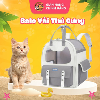 Balo vận chuyển cho chó mèo - Balo vải thiết kế hình tai mèo kín đựng thú cưng tiện lợi giá rẻ