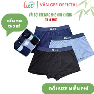 Set 3 quần sịp bé trai dáng đùi vải sợi tre mềm đẹp, chun co dãn,  phom dáng thoải mái dễ chịu cho bé mới tập mặc