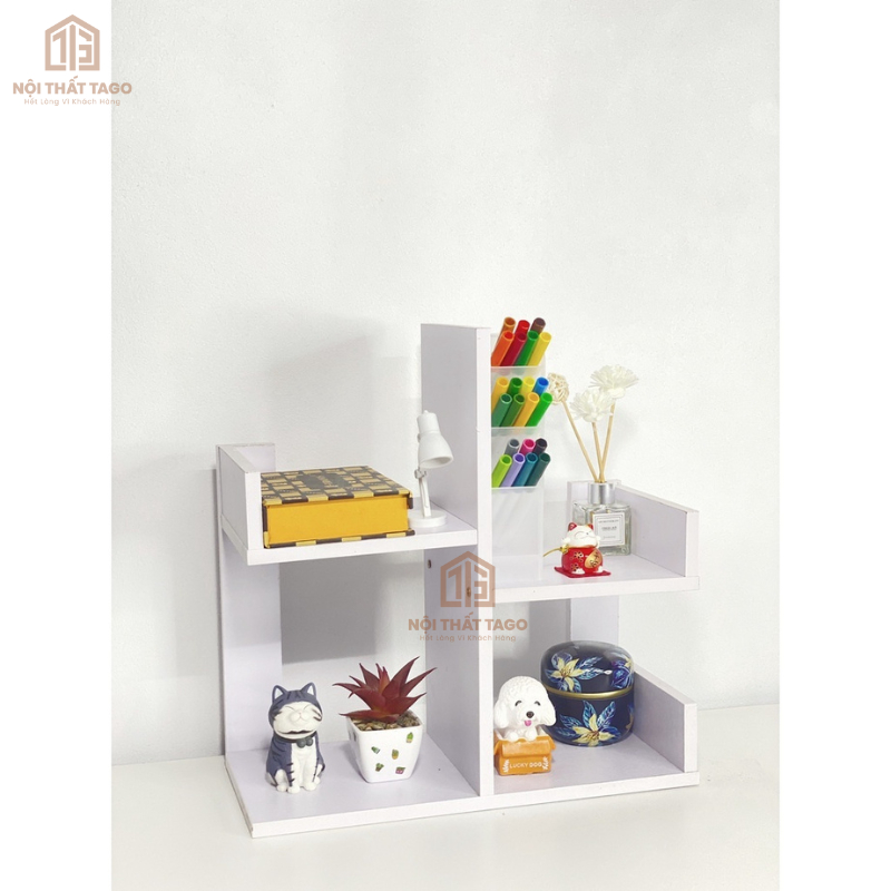 Kệ xương rồng mini, kệ sách gỗ để bàn lắp ghép hình cây trang trí bàn làm việc để sách, để đồ đa năng 40x17x40 ND26 | BigBuy360 - bigbuy360.vn