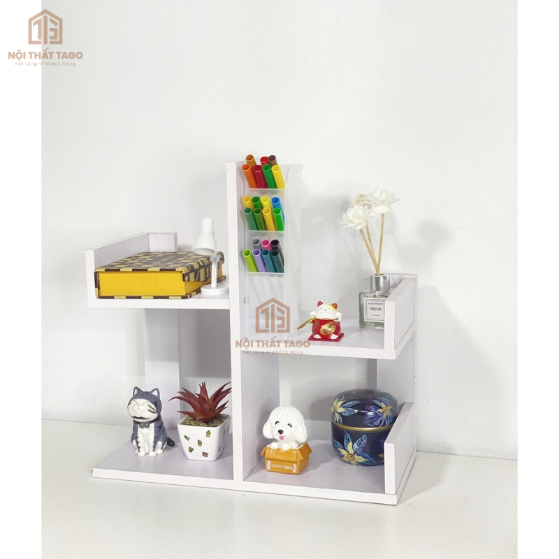 Kệ xương rồng mini, kệ sách gỗ để bàn lắp ghép hình cây trang trí bàn làm việc để sách, để đồ đa năng 40x17x40 ND26 | BigBuy360 - bigbuy360.vn