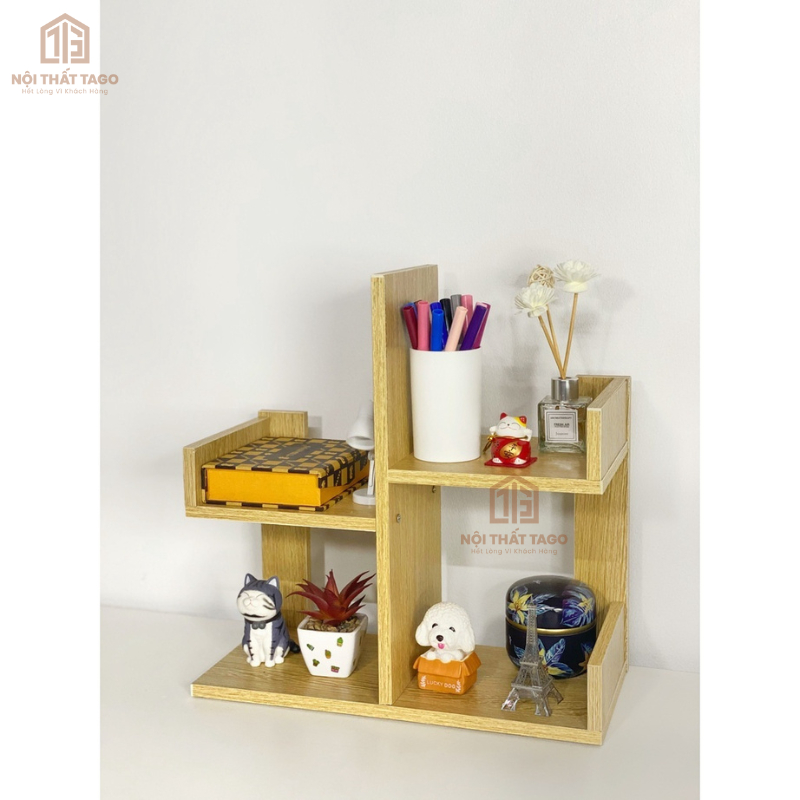 Kệ xương rồng mini, kệ sách gỗ để bàn lắp ghép hình cây trang trí bàn làm việc để sách, để đồ đa năng 40x17x40 ND26 | BigBuy360 - bigbuy360.vn