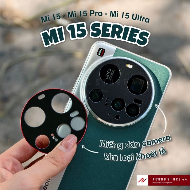 Miếng dán camera Xiaomi 15 Ultra + Pro kim loại khoét lỗ (Mi 15 Ultra + Pro)