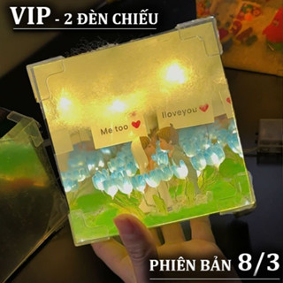 (TÚI, THIỆP + CHARM) Hộp Đèn Hoa Tulip cặp đôi tình yêu , hộp Đèn ngủ Handmade DIY TẶNG người yêu Tặng sinh nhật