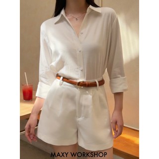 Áo sơ mi nữ Hàn Quốc tay dài Basic Shirt Maxy Workshop
