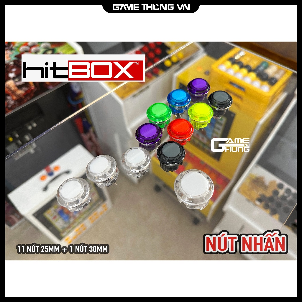 [SANWA] Combo 12 Nút HITBOX | Nhật Bản (Lưu ý sản phẩm chỉ là nút linh kiện)
