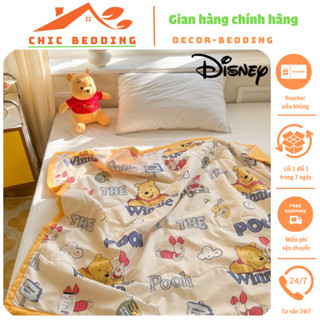 Chăn cotton đũi Disney trẻ em kích thước 1m1x1m5, Mền hè cho bé đi học chất liệu đũi cotton thoáng mát mềm mại
