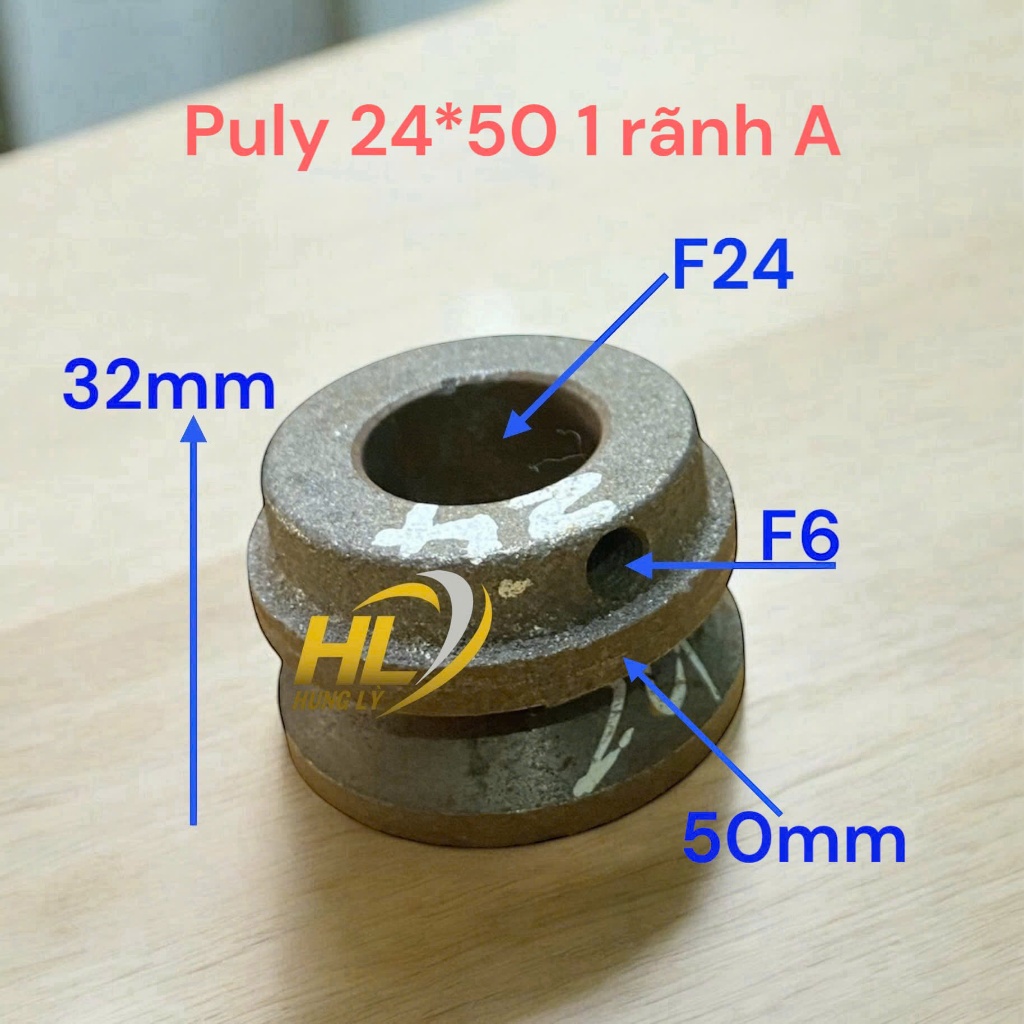 Puly 24*50 1 rãnh A dụng cụ quay lắp đầu nổ phụ tùng máy cày máy nổ hùng lỳ
