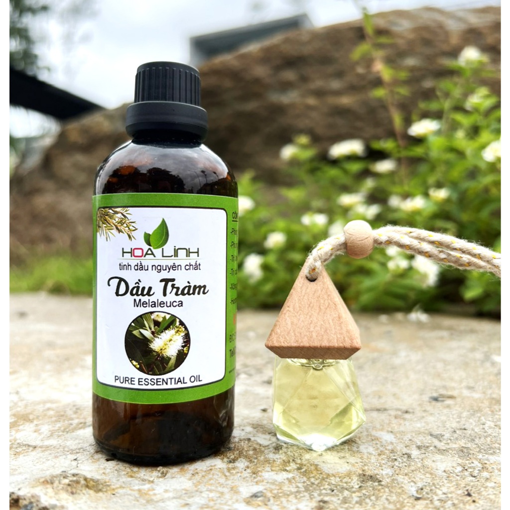 Chai 100ml / Tinh Dầu Tràm Gió Đặc Biệt Nguyên Chất - HLinh Tặng Vỏ Lọ Treo Xe