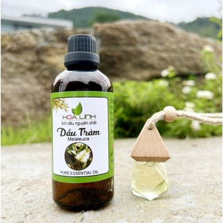Chai 100ml / Tinh Dầu Tràm Gió Đặc Biệt Nguyên Chất - HLinh Tặng Vỏ Lọ Treo Xe