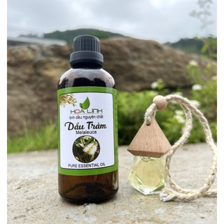 Chai 100ml / Tinh Dầu Tràm Gió Đặc Biệt Nguyên Chất - HLinh Tặng Vỏ Lọ Treo Xe