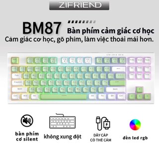 Bàn phím giả cơ ZIFRIEND BM87 Bàn Phím Màng - Thiết Kế Nhỏ Gọn, Phím Yên Tĩnh, Phù Hợp Cho Văn Phòng & Game