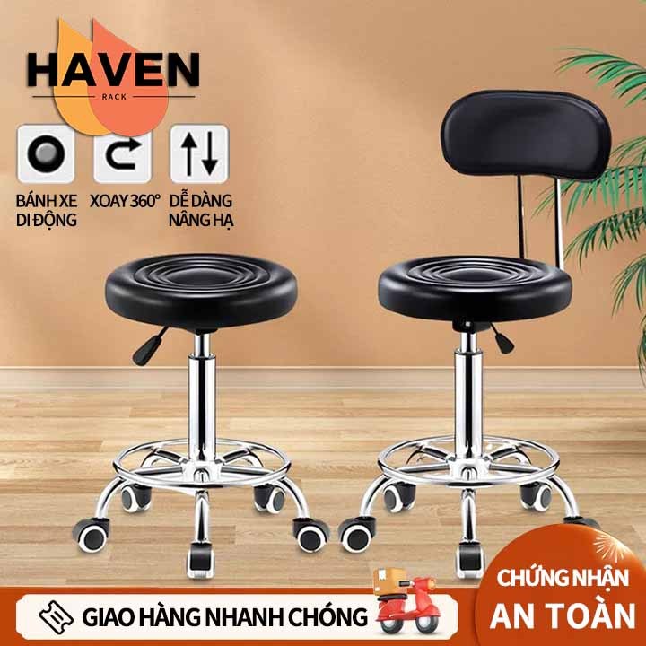 Ghế Xoay Spa Tựa Lưng Ghế Spa Đệm Múi Nâng Hạ Xoay 360 độ Thẩm Mỹ Viện Phun Xăm Nail Bar Cao | BigBuy360 - bigbuy360.vn