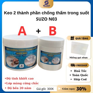 Keo Chống Thấm Trong Suốt Suzo N03, Bộ Keo Chống Thấm Trong Suốt Cao Cấp, Keo Chống Thấm Không Màu