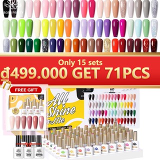 BORN PRETTY Sơn Gel Set Màu Sơn Móng Tay Gel đen, trắng, Nhũ, Pastel, Xanh Dương, Hồng Sơn Gel 60+5pcs 10ml