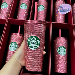Ly Giữ Nhiệt Starbucks 470ml, Ly Đá Gai Hồng Fullbox Siêu Đẹp Blackpink Starbucks Có Khắc Chữ Trên Nắp, Đế Ly, Ống Hút