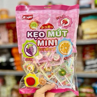 sỉ bịch kẹo mút nhí trái cây, kẹo mút mini nhiều hình trái cây siêu ngon cho bé gói 300 gam