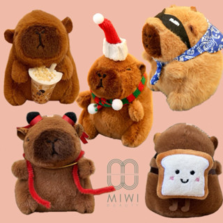 Móc Khóa Capybara Balo Rùa, Gấu Bông Capybara Đội Nón Xinh Xắn, Chuột Lang Đáng Yêu