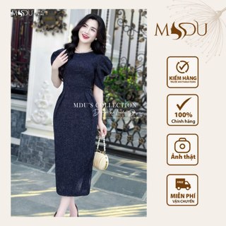 Váy Thiết Kế MDU3712 Gam Màu Xanh Than Cuốn Hút Dáng Váy Ôm Body Từ MDU K46-D1-4