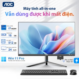 Bộ máy tính All In One AOC A99 Master Intel Core i7-13620H RAM 16GB DDR4, 256GB SSD 23.8 Inch Pin UPS 2600mAh