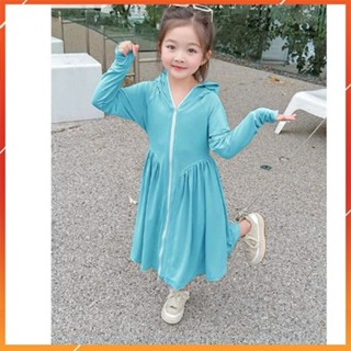  Áo Chống Nắng Dài Toàn Thân Cho Bé,Vải Su Lạnh Chống Tia UV,Có Túi 2 Bên 