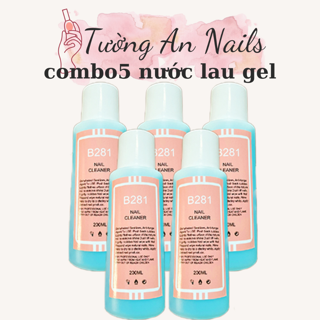 Combo 5 chai nước Lau Gel B281 nail - 200ml