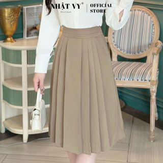 Chân váy Nhật Vy form chữ A xếp ly eo phù hợp công sở dạo phố thanh lịch đơn giản - D3077