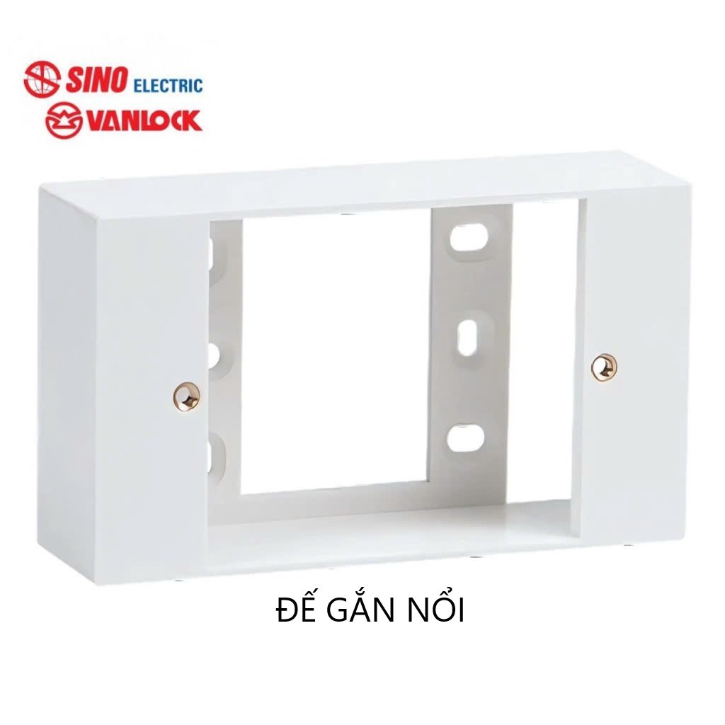 Đế nổi thấp - Đế nổi cao Sino - đế nổi bắt mặt ổ cắm, mặt công tắc, mặt CB cóc