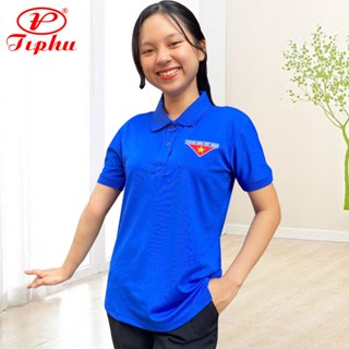 Áo Đoàn Thanh Niên cho nữ, vải thun polo co giãn, thêu logo cờ đỏ sao vàng, bigsize 80kg, Amazing
