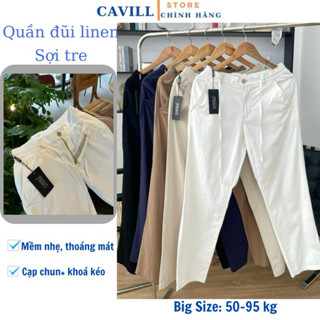 Quần Đũi Dài Nam CAVILL Dáng Suông Đứng. Vải LINEN  Nhẹ Thoáng, Tích Hợp Khoá Kéo Dây Rút Thoải Mái.