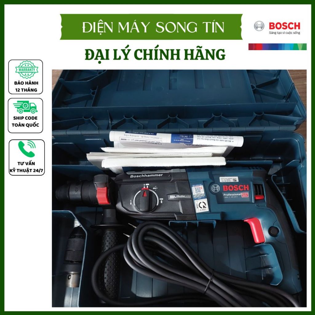 [Chính hãng] Máy khoan Bê tông Bosch GBH 2-28 DFV (có đầu chuyển)