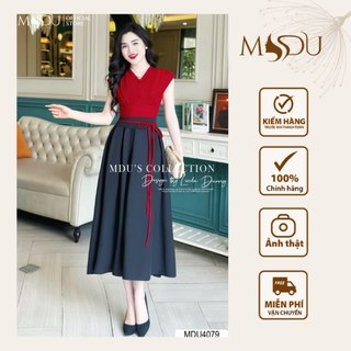 Váy Thiết Kế MDU4079 Liền Thân Đính Nơ Chất Liệu Mango Hàn Cao Cáp Từ MDU K3-D1-3