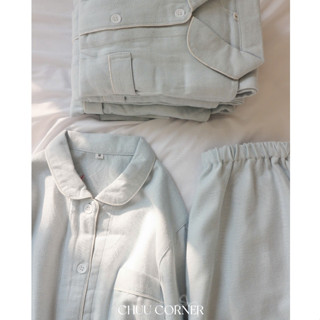   Sẵn  Đồ Ngủ Nữ Nam   Mặc Nhà Pijama Cotton Flannel Dày Dặn Cao Cấp Trơn 